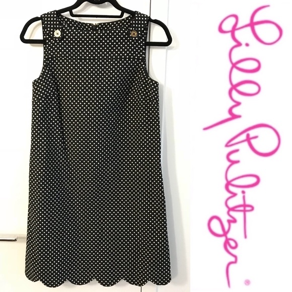 Lilly Pulitzer Dresses & Skirts - Lilly Pulitzer Dotted Shift Dress with Scallop Hem